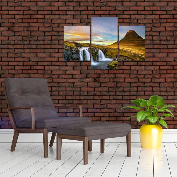 Kép a hegyekről és vízesésekről Izlandon (90x60 cm)