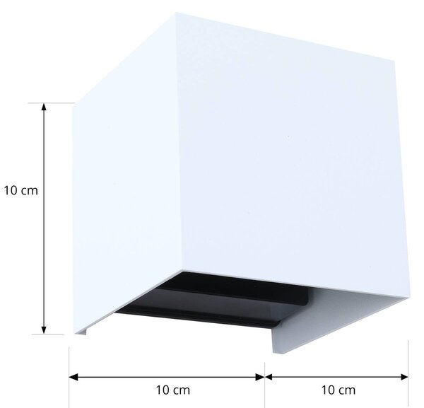 Lindby Smart LED kültéri falilámpa, Dara, 10 cm, fehér, CCT Tuya, dimmelhető, Fehér / opál, Műanyag, Modern
