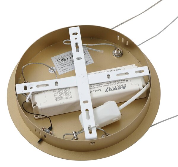 Lucande Smart LED-es függőlámpa Yonam, arany, 1-lámpás, Tuya, dimmelhető, Sárgaréz / arany, Nappali / Étkező, Alumínium, Modern