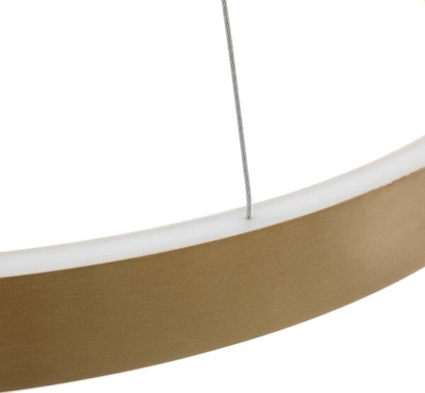 Lucande Smart LED-es függőlámpa Yonam, arany, 1-lámpás, Tuya, dimmelhető, Sárgaréz / arany, Nappali / Étkező, Alumínium, Modern