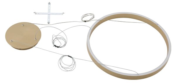 Lucande Smart LED-es függőlámpa Yonam, arany, 1-lámpás, Tuya, dimmelhető, Sárgaréz / arany, Nappali / Étkező, Alumínium, Modern