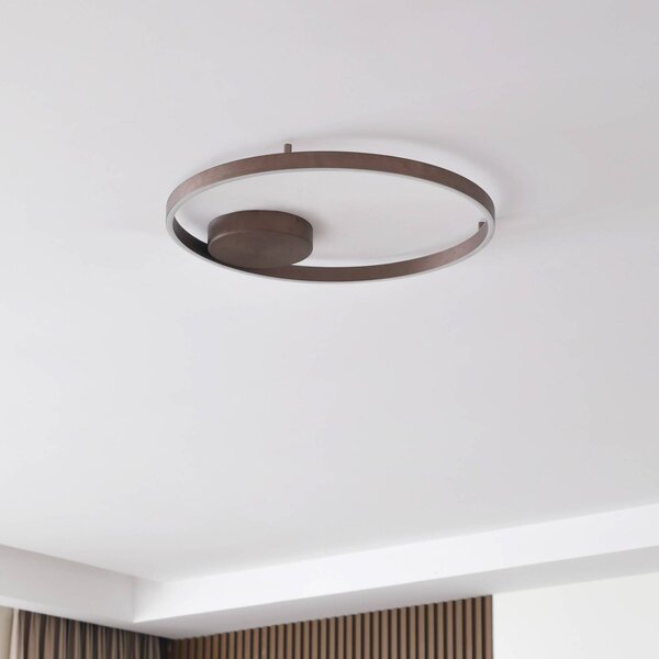 Lucande Smart LED mennyezeti lámpa Moise, kávé, CCT, Tuya, dimmelhető, Barna / rozsda, Nappali / Étkező, Alumínium, Modern