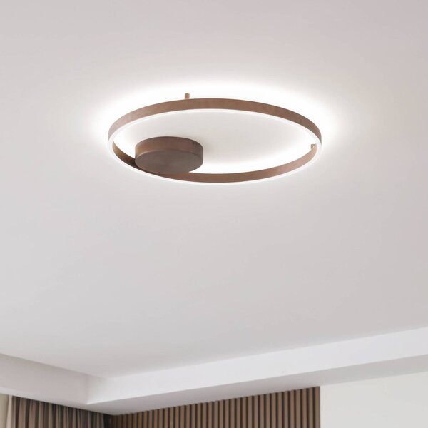 Lucande Smart LED mennyezeti lámpa Moise, kávé, CCT, Tuya, dimmelhető, Barna / rozsda, Nappali / Étkező, Alumínium, Modern