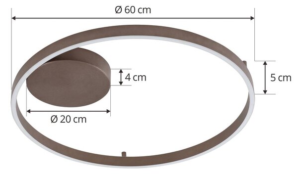 Lucande Smart LED mennyezeti lámpa Moise, kávé, CCT, Tuya, dimmelhető, Barna / rozsda, Nappali / Étkező, Alumínium, Modern