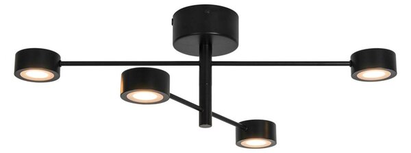 Nordlux LED mennyezeti lámpa Clyde Flex, 4 lámpás, 2 merevítő, fekete, dimmelhető, Fekete, Nappali / Étkező, fém