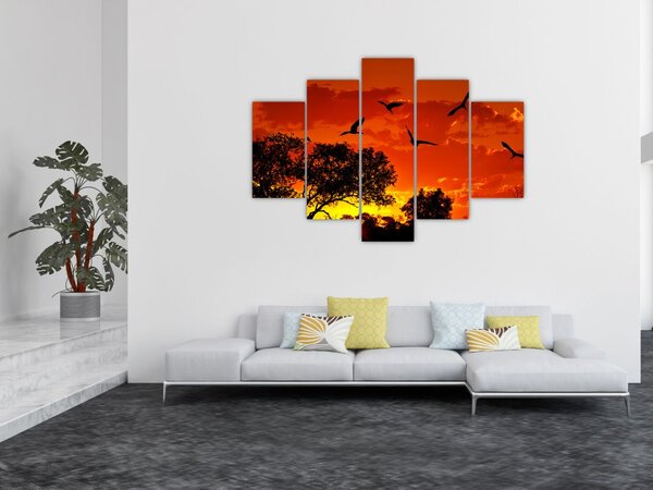 Madarak képe naplementekor (150x105 cm)