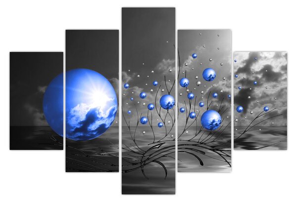 Világoskék gömbök képe (150x105 cm)