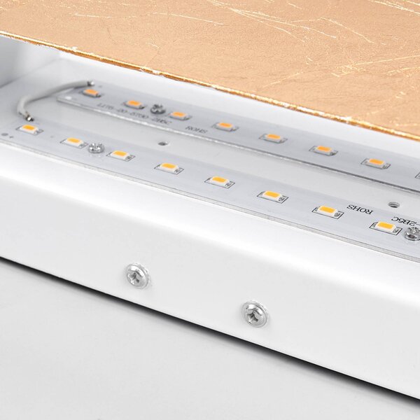Lindby Quentin LED-es fali lámpa, 23cm széles, arany színű, fém, Sárgaréz / arany, Folyosó, fém, Modern