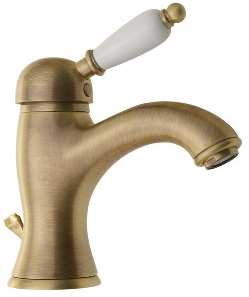 Sapho Sapho, KIRKÉ WHITE szabadon álló mosdócsap lefolyóval, fehér kar, bronz, KI02BB
