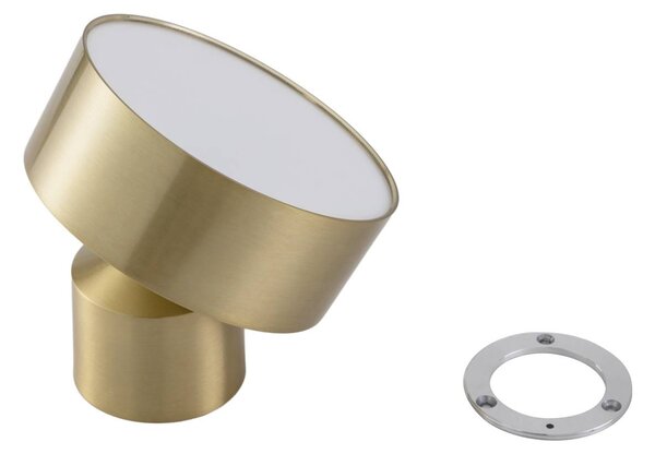 Lindby Nivoria LED-es spotlámpa, Ø 14 cm, arany színű, forgatható, forgatható, Sárgaréz / arany, Nappali / Étkező, Alumínium, Modern