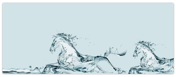 Kép - Vízcseppekből álló lovak (120x50 cm)