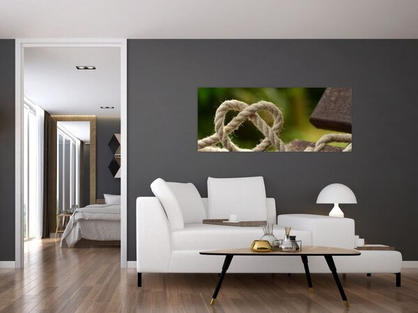 Szív kötélből képe (120x50 cm)