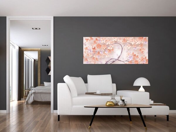Koral virágok fája - absztrakt (120x50 cm)