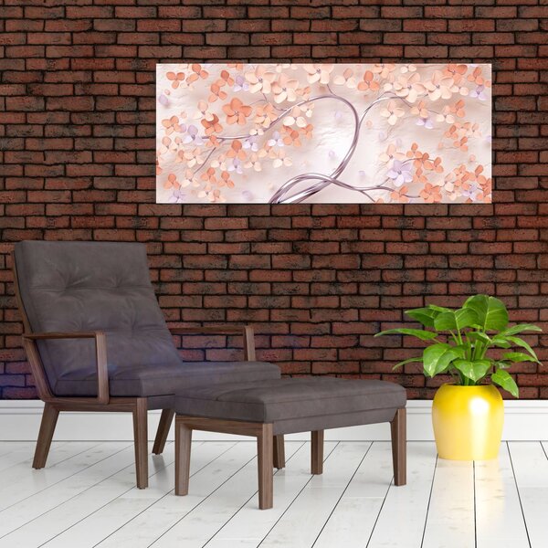 Koral virágok fája - absztrakt (120x50 cm)