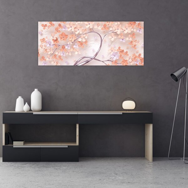 Koral virágok fája - absztrakt (120x50 cm)