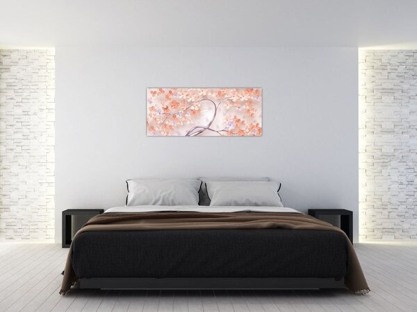 Koral virágok fája - absztrakt (120x50 cm)