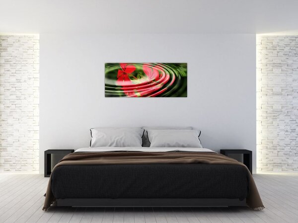 Absztrakt kép - virágok hullámokban (120x50 cm)