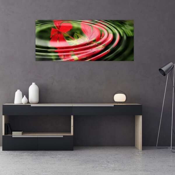 Absztrakt kép - virágok hullámokban (120x50 cm)