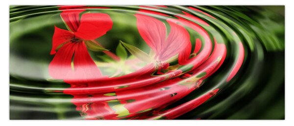 Absztrakt kép - virágok hullámokban (120x50 cm)