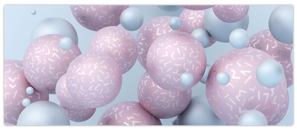 Absztrakt kép - Pasztell gömbök (120x50 cm)