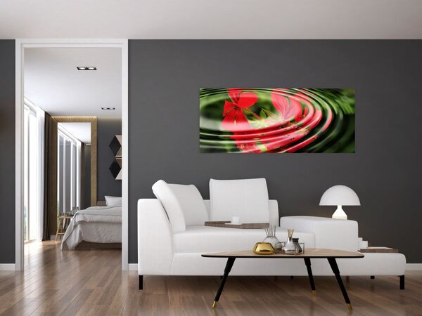 Absztrakt kép - virágok hullámokban (120x50 cm)