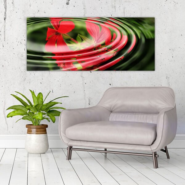 Absztrakt kép - virágok hullámokban (120x50 cm)