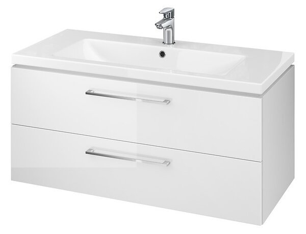 Cersanit Lara Como - akasztós szekrény és mosdó készlet 100 cm, fehér, S801-191-DSM