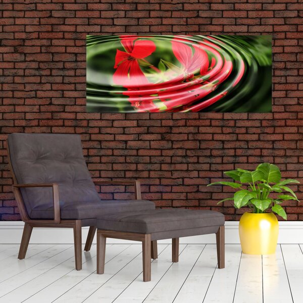 Absztrakt kép - virágok hullámokban (120x50 cm)