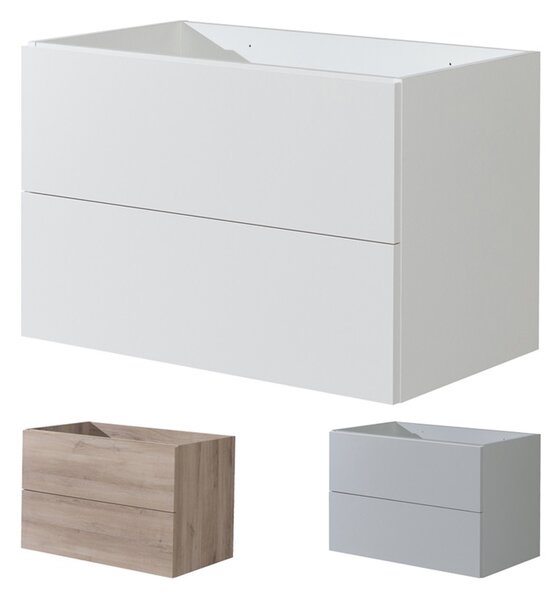 Mereo, Aira, fürdőszoba szekrény 81 cm, fehér, tölgy, szürke, MER-CN711S Varianta: Aira, kúpeľňová skrinka 81 cm, biela