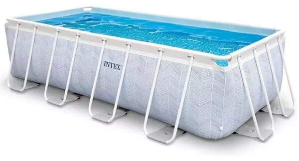 INTEX MetalPrism Set Chevron négyszögletű medence 400 x 200 x 100 cm (26780)