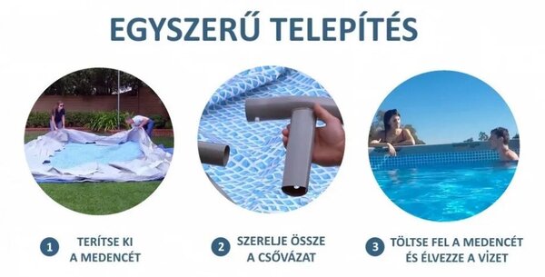 INTEX MetalPrism Set Chevron négyszögletű medence 400 x 200 x 100 cm (26780)