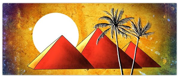 Festett egyiptomi piramisok képe (120x50 cm)