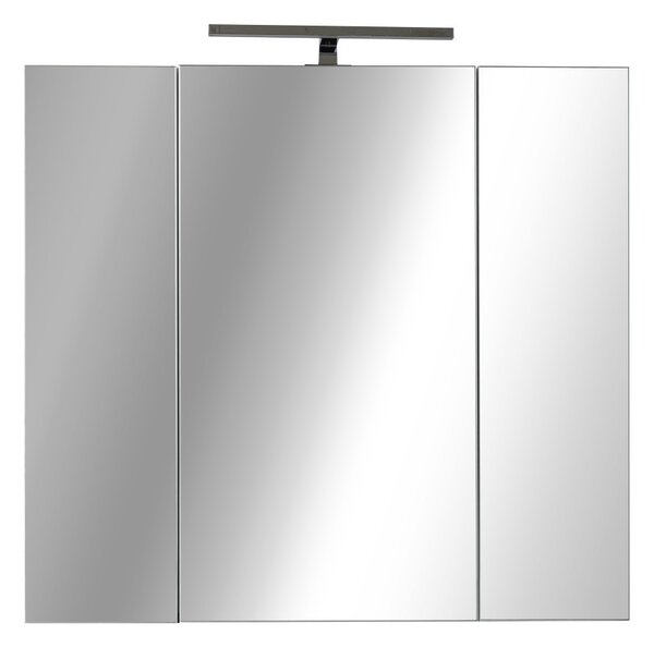 Piramida AKVA Tükrös fürdőszobai szekrény - LED világítással - 75 x 69 x 15 cm