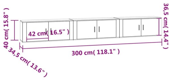 VidaXL Falra Szerelhető TV Szekrény - Fehér - 100cm