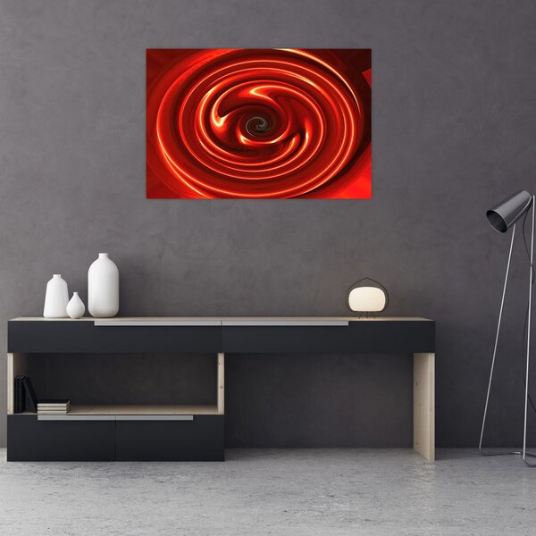 Absztrakt kép - piros spirál (90x60 cm)