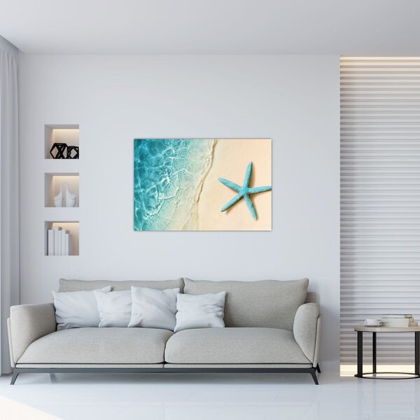 Kép - Tengeri csillag a tengerparton (90x60 cm)