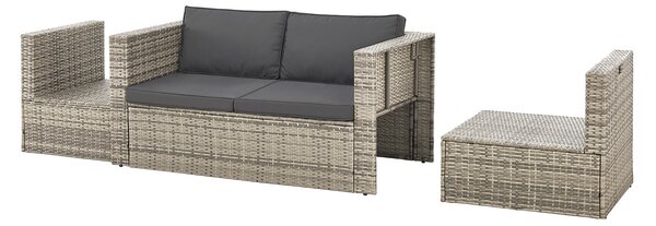 Juskys Salou rattan kerti bútor szett - szürke