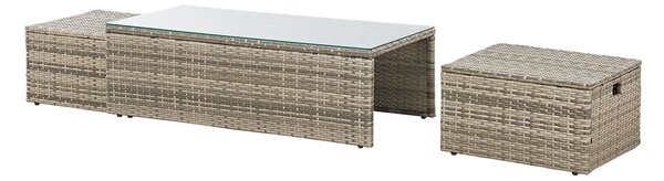 Juskys Salou rattan kerti bútor szett - szürke