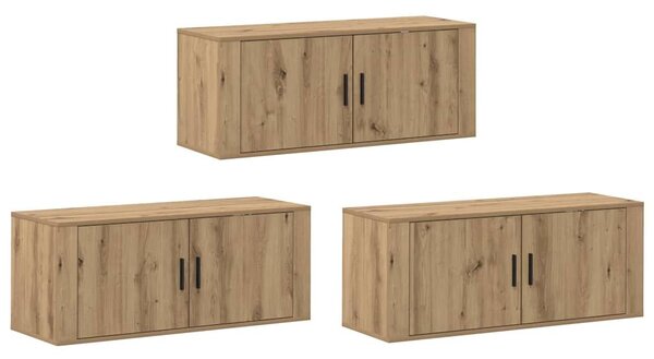 VidaXL Fali TV szekrény szett 3 pcs Artisan tölgy 100 x 34,5 x 40 cm