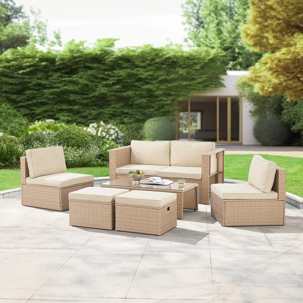 Juskys Salou polyrattan bútor szett - krém