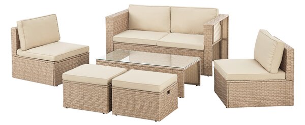 Juskys Salou polyrattan bútor szett - krém