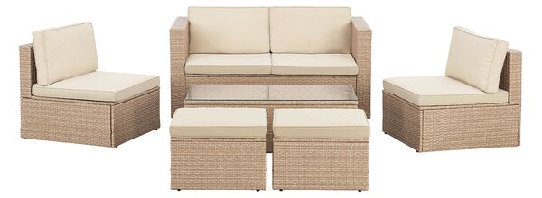 Juskys Salou polyrattan bútor szett - krém