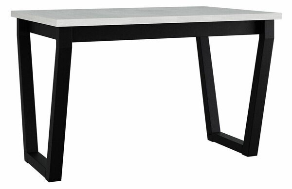 Asztal Victorville 301, Fekete, Fehér, 75x80x140cm, Hosszabbíthatóság, Laminált forgácslap, Fém