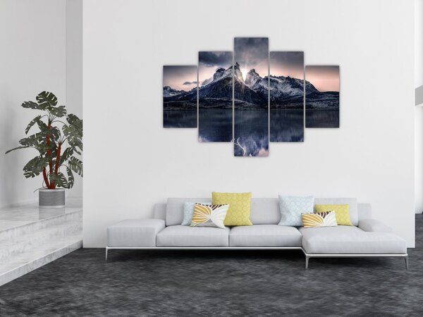 Tó és hegy képe (150x105 cm)