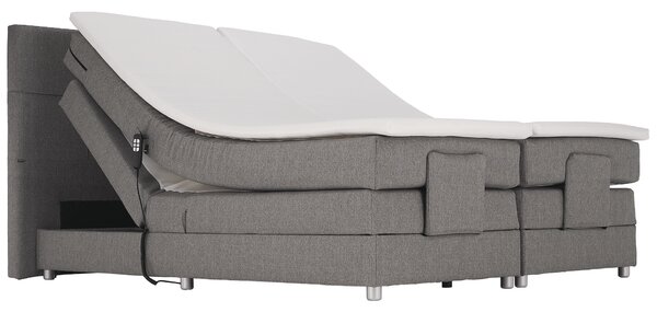 KONDELA Elektromos állítható ágy, boxspring, szürke, 160x200, MURKO NEW
