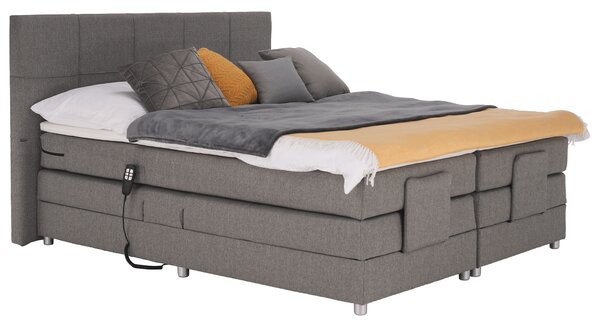 KONDELA Elektromos állítható ágy, boxspring, szürke, 160x200, MURKO NEW