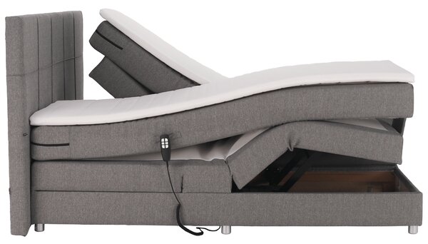KONDELA Elektromos állítható ágy, boxspring, szürke, 160x200, MURKO NEW