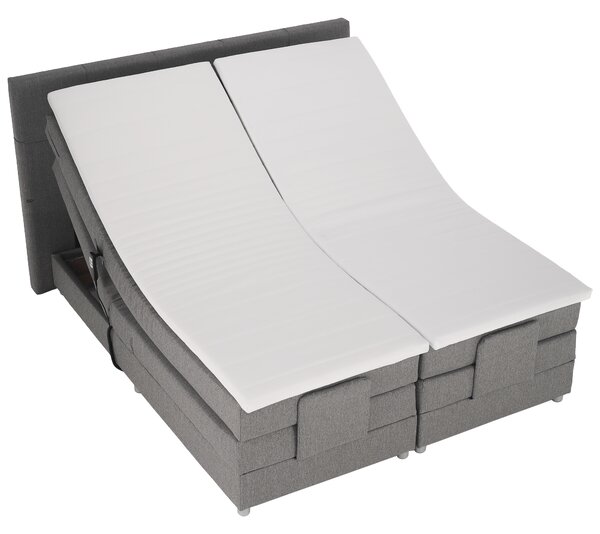 KONDELA Elektromos állítható ágy, boxspring, szürke, 160x200, MURKO NEW
