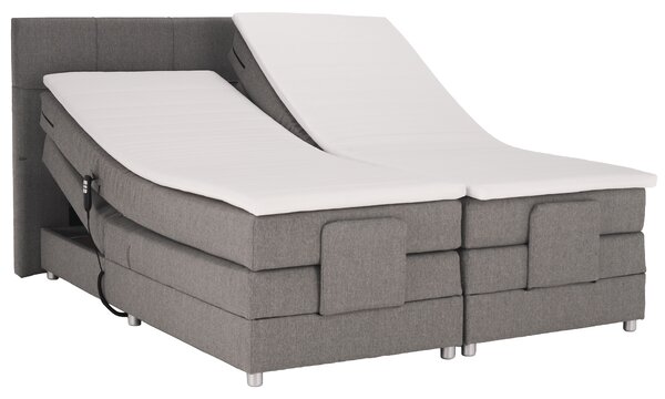 KONDELA Elektromos állítható ágy, boxspring, szürke, 160x200, MURKO NEW