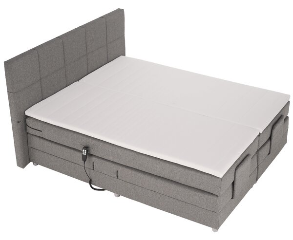 KONDELA Elektromos állítható ágy, boxspring, szürke, 160x200, MURKO NEW